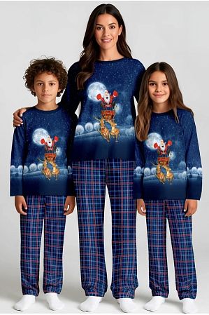 Пижама "Снежные Забавы",синий